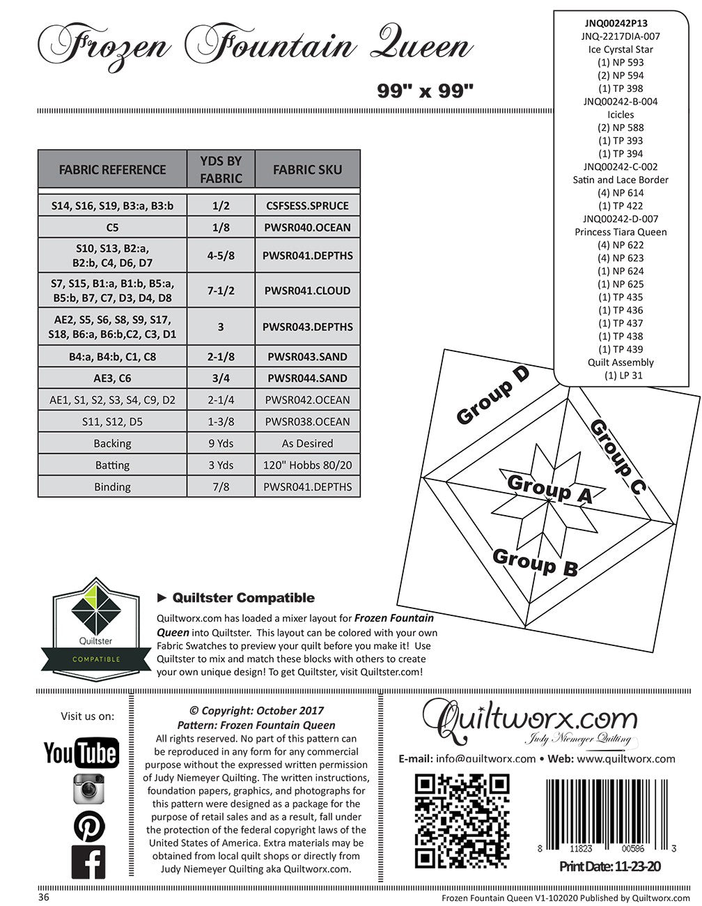 Frozen Fountain Queen | Quiltworx