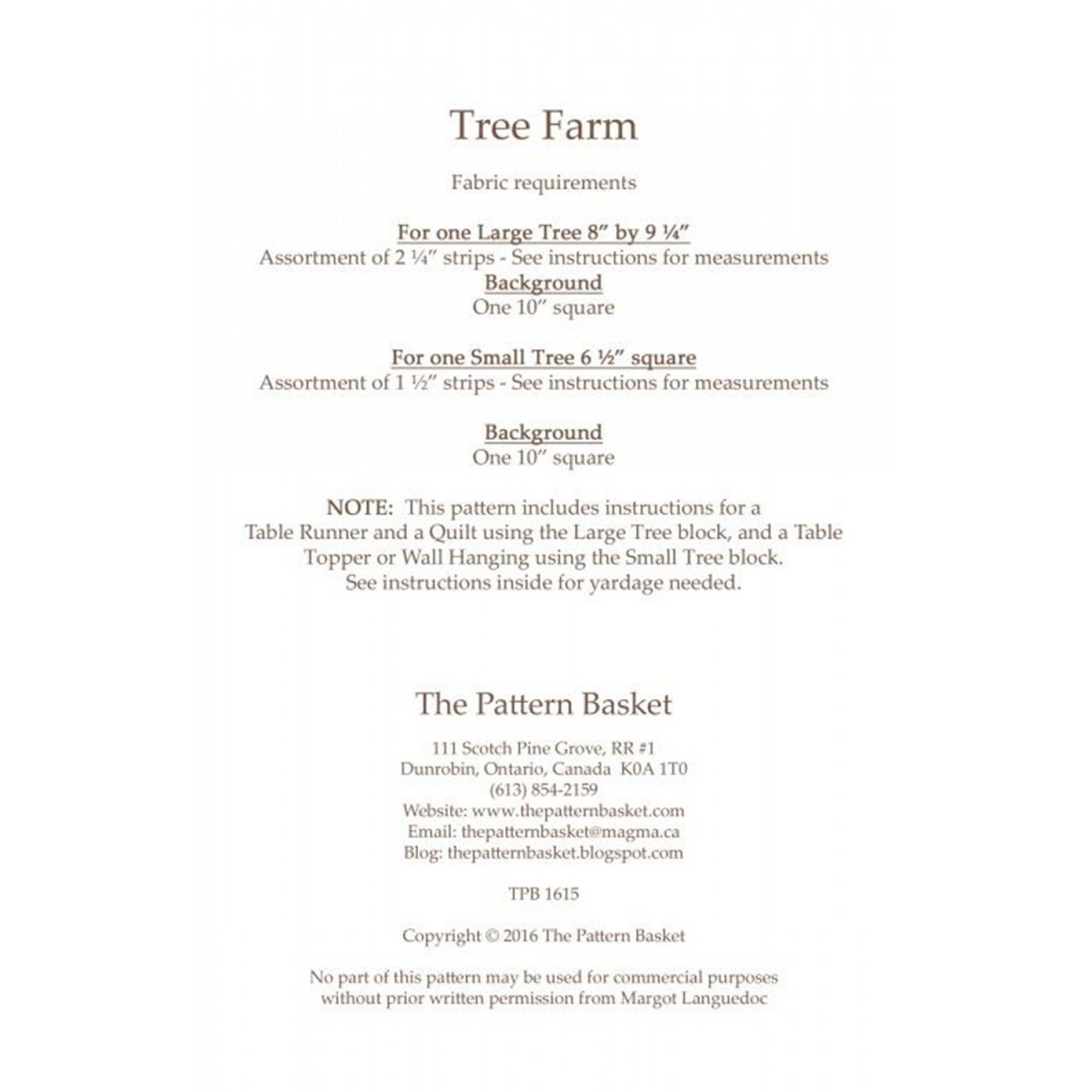 Tree Farm | The Pattern Basket